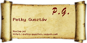 Petky Gusztáv névjegykártya