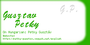 gusztav petky business card