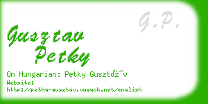 gusztav petky business card